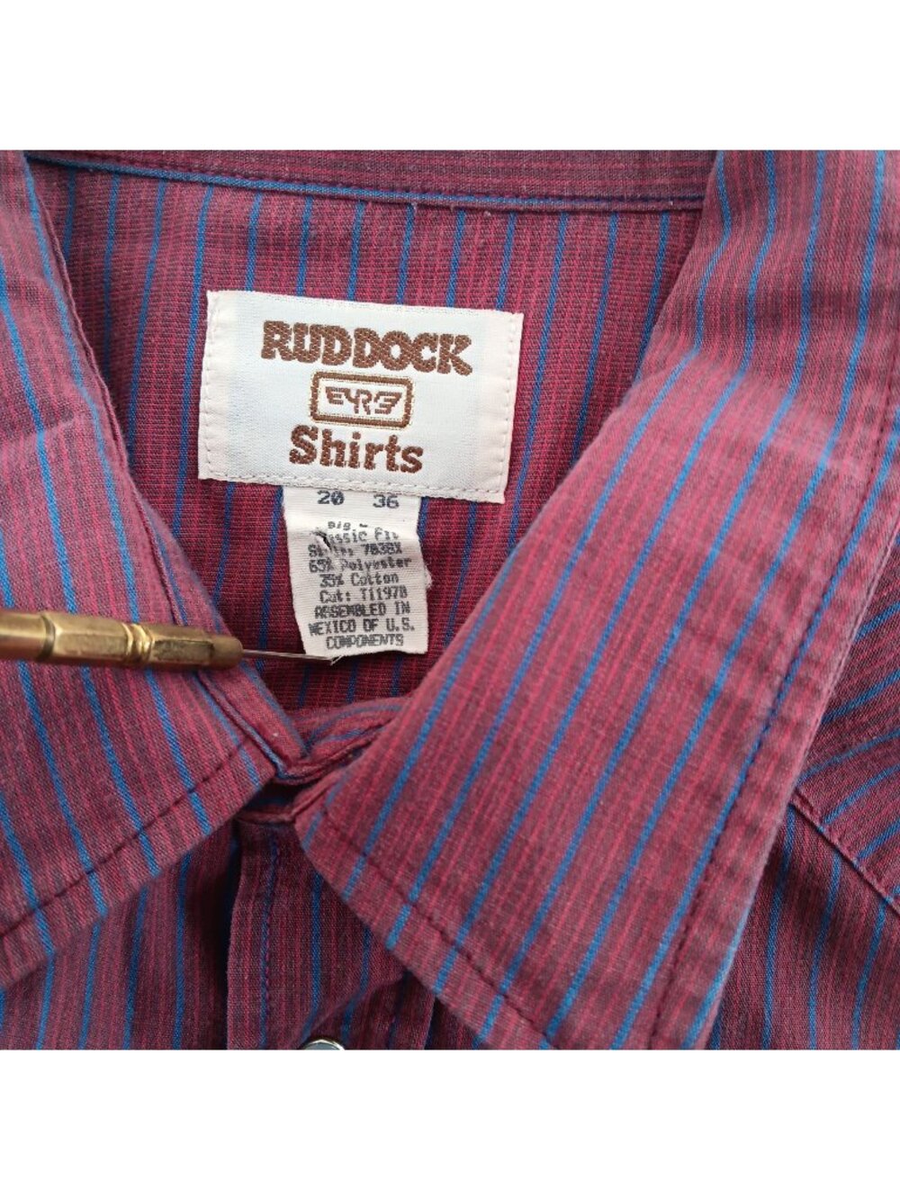 3XL Vintage Western Shirt 1990's Ruddock Cowboy Snap Purple Blue Mens 20-36